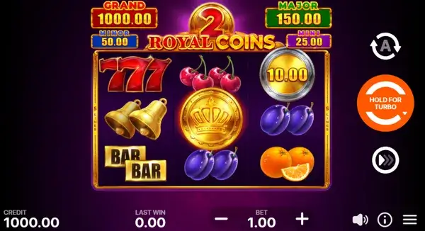 Royal Coins 2 main slot screen